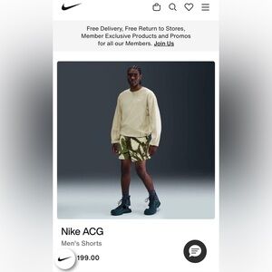 Nike ACG Men's Green Cream Shorts